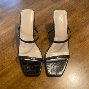 NWOT Square toe two strap high heel